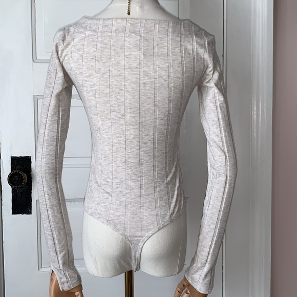 FREE PEOPLE RIBBED SQUARE NECK BODYSUIT - Picture 6 of 11